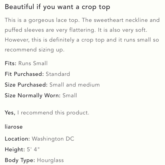 Anthropologie NWT Sweetheart Lace Top Size M. - Picture 7 of 7